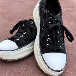 Wild Pair Black and White Platform Sneakers